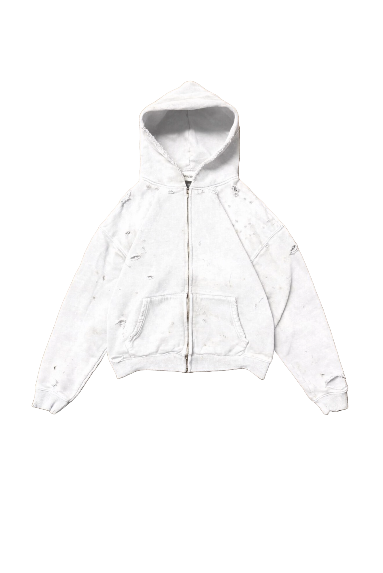 White Distressed Hoodie
